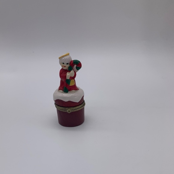 Vtg. K’s Collection Christmas Angel With Candy Came Hinged Pill/Trinket Box - Picture 2 of 10